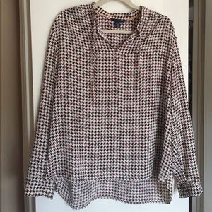 Maroon Houndstooth Blouse